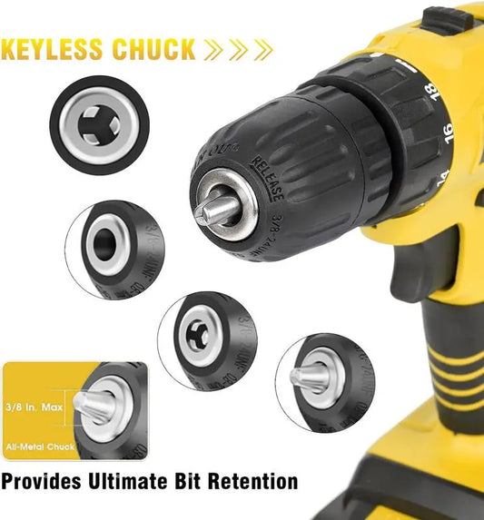 Cordless Drill Set | 21V Power, USB Rechargeable, All in One Kit