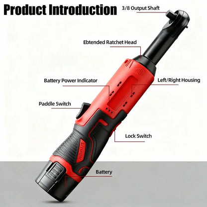 Electric Ratchet Wrench | 12V Cordless Power, Dual Battery Kit