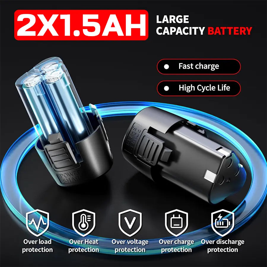 Electric Ratchet Wrench | 12V Cordless Power, Dual Battery Kit