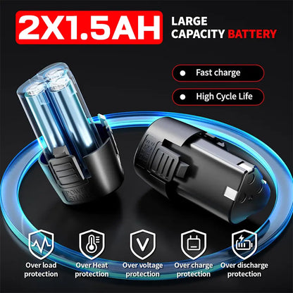 Electric Ratchet Wrench | 12V Cordless Power, Dual Battery Kit