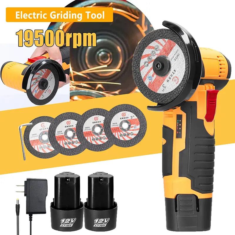Cordless Mini Angle Grinder | 19500 RPM High Speed Power Tool