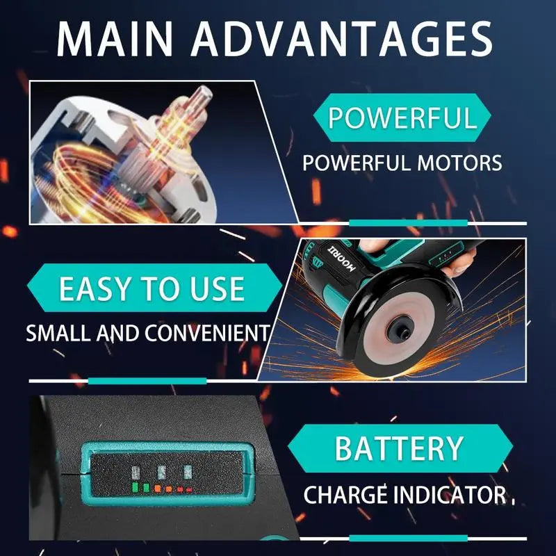 Cordless Mini Angle Grinder | 19500 RPM High Speed Power Tool
