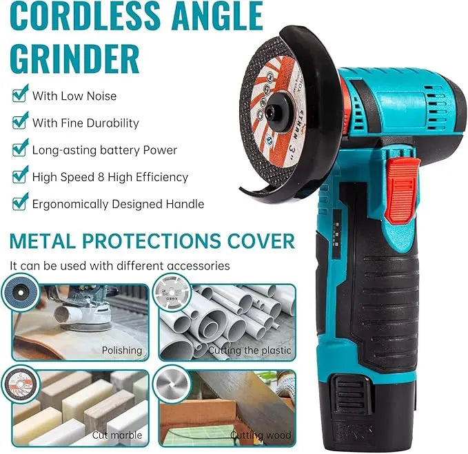 Cordless Mini Angle Grinder | 19500 RPM High Speed Power Tool