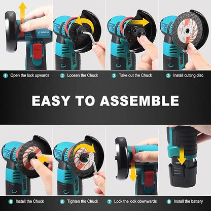 Cordless Mini Angle Grinder | 19500 RPM High Speed Power Tool